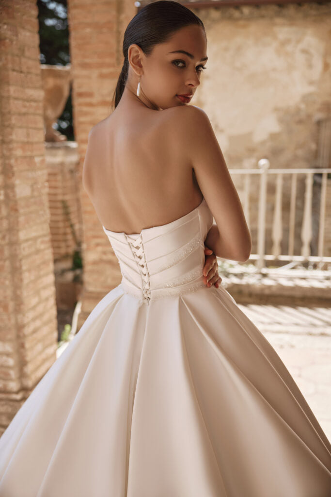 Kayla classic strapless ballgown with traditional lace - WED2B
